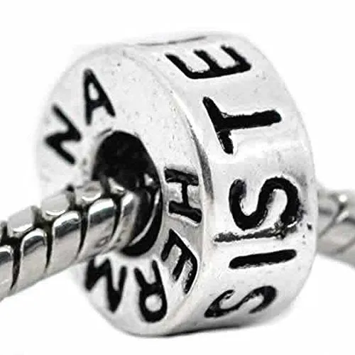 Sister Spacer European Bead Compatible for Most European Snake Chain Bracelet
