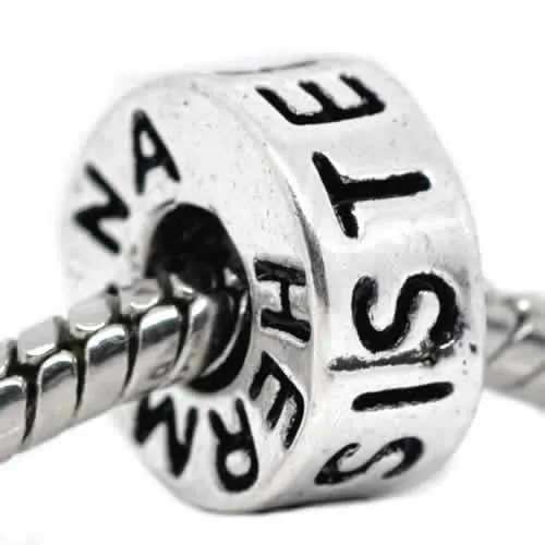 Sister Spacer European Bead Compatible for Most European Snake Chain Bracelet
