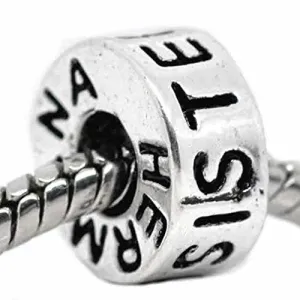 Sister Spacer European Bead Compatible for Most European Snake Chain Bracelet