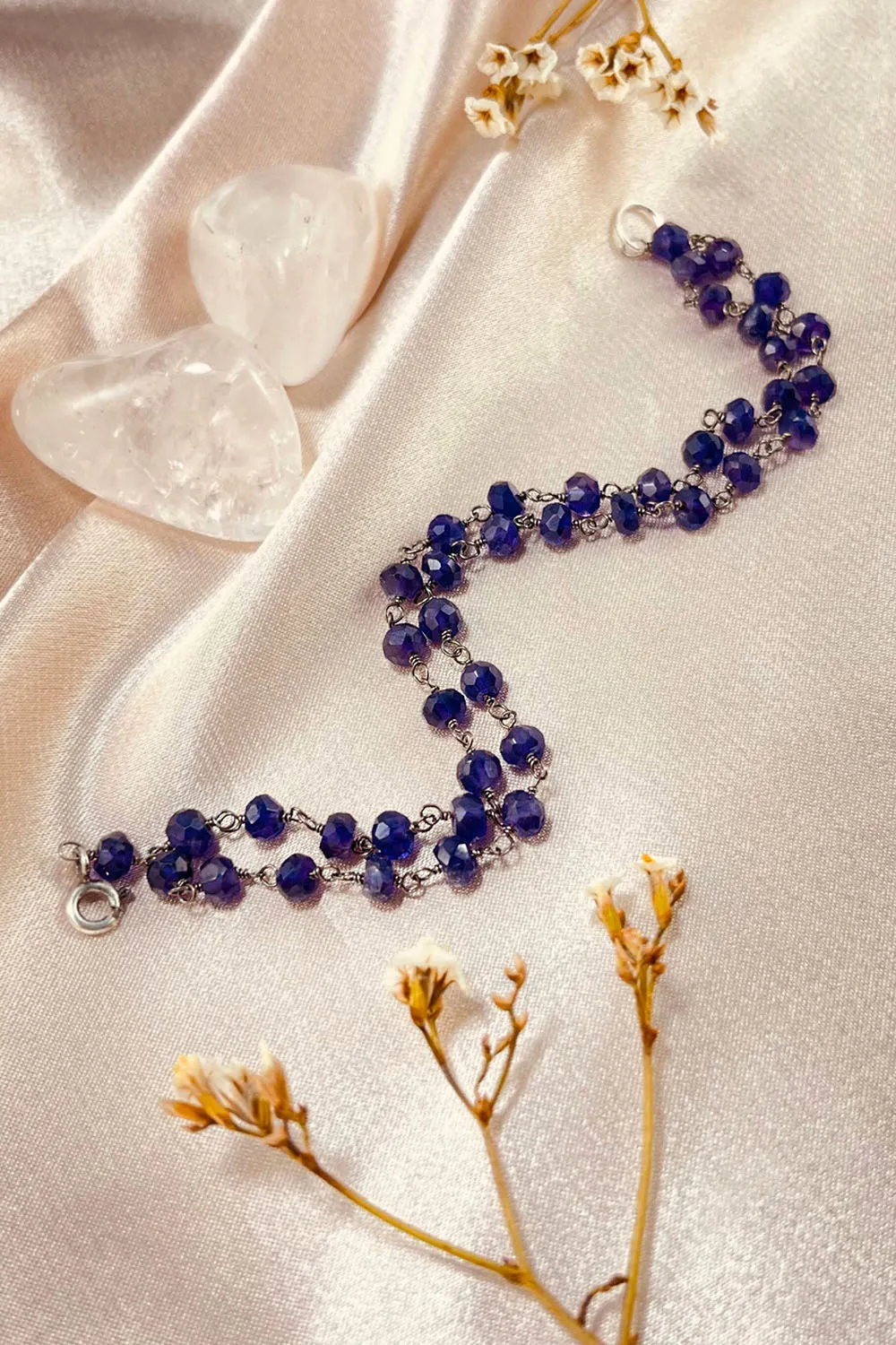 Sivalya Amethyst Beaded Link Chain Bracelet