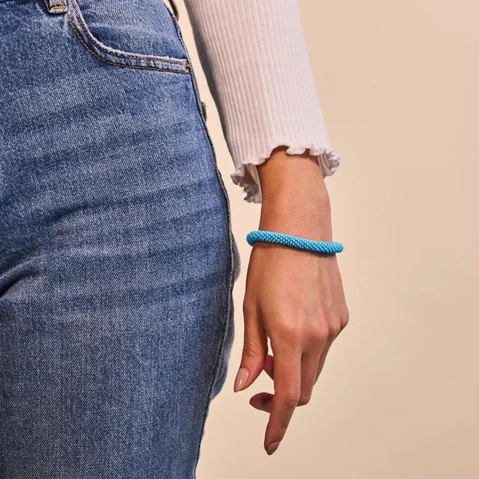 Sky Blue | Himalayan Glass Bead Bracelet