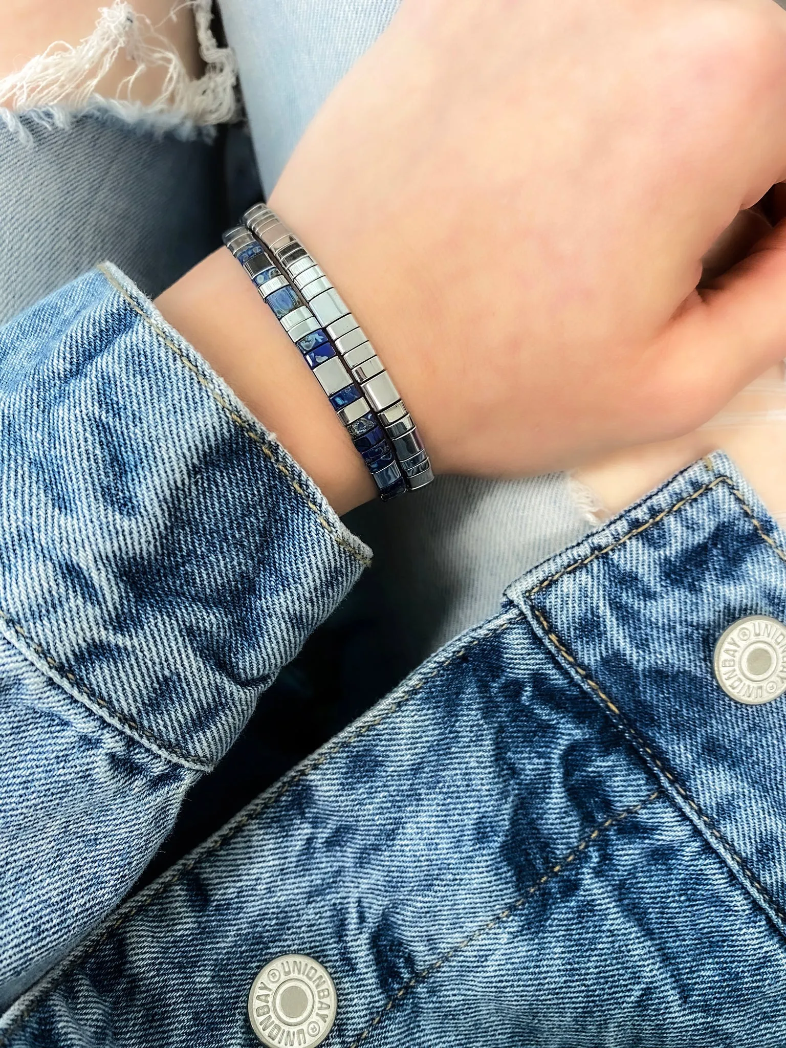 Skylar Paige SOUL SISTERS Morse Code Tila Beaded Bracelet - Blue My Mind