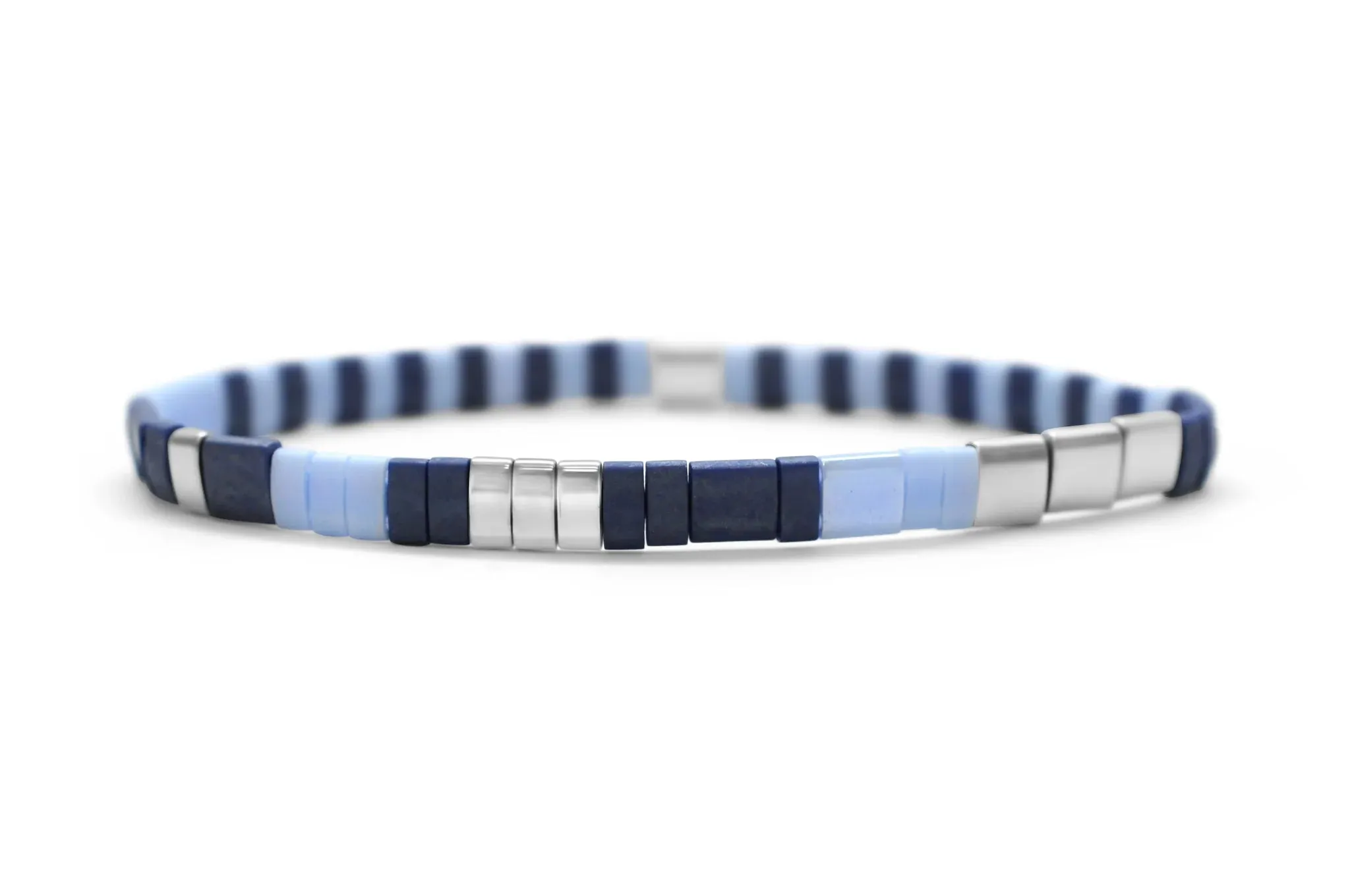 Skylar Paige SOUL SISTERS Morse Code Tila Beaded Bracelet - Blue My Mind