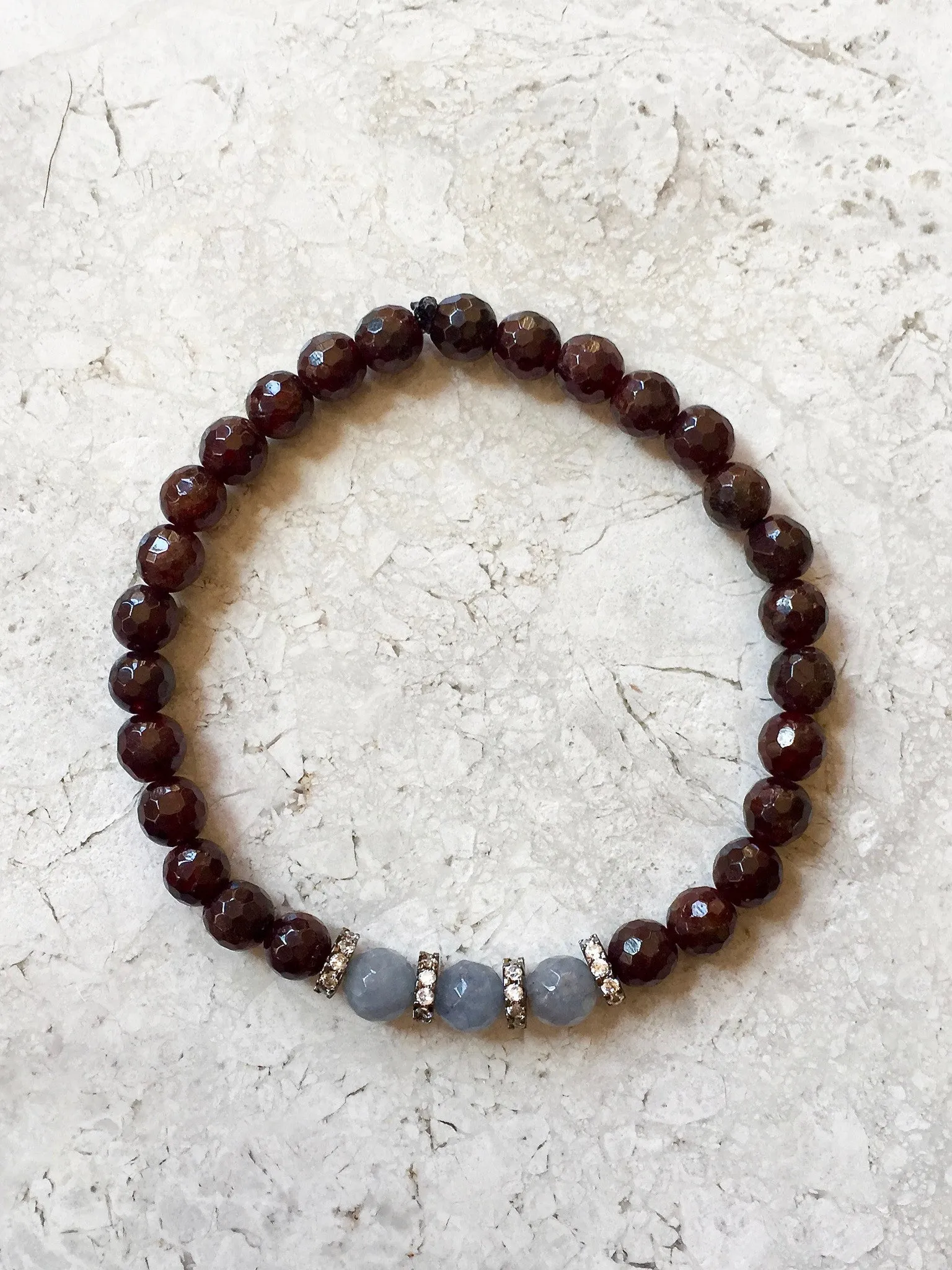 SKYLER GUNMETAL garnet/gray jade