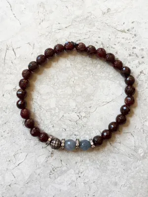 SKYLER GUNMETAL garnet/gray jade
