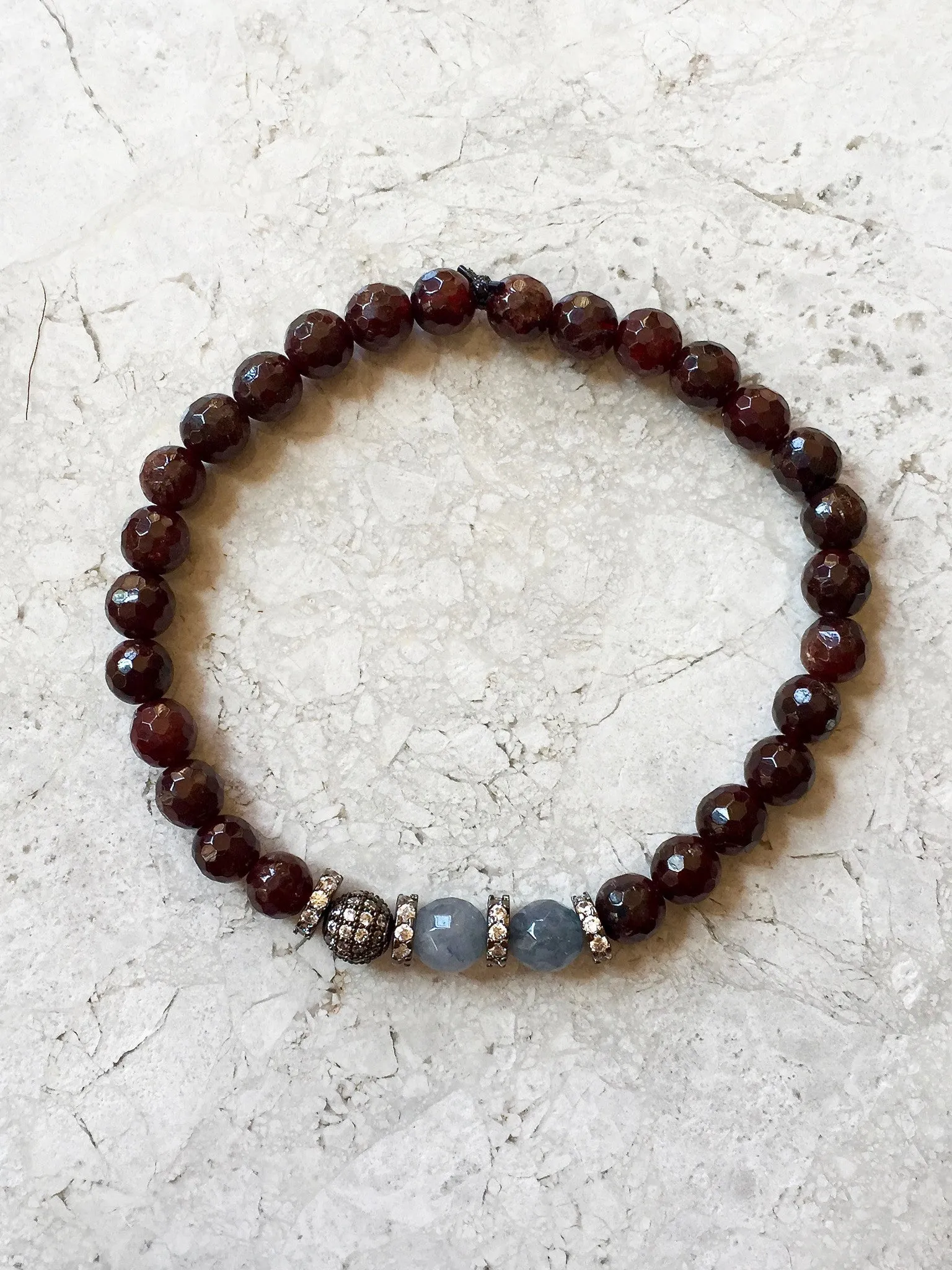 SKYLER GUNMETAL garnet/gray jade
