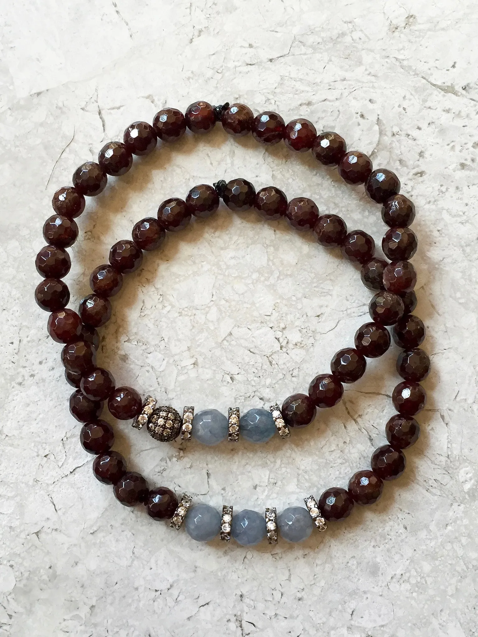 SKYLER GUNMETAL garnet/gray jade