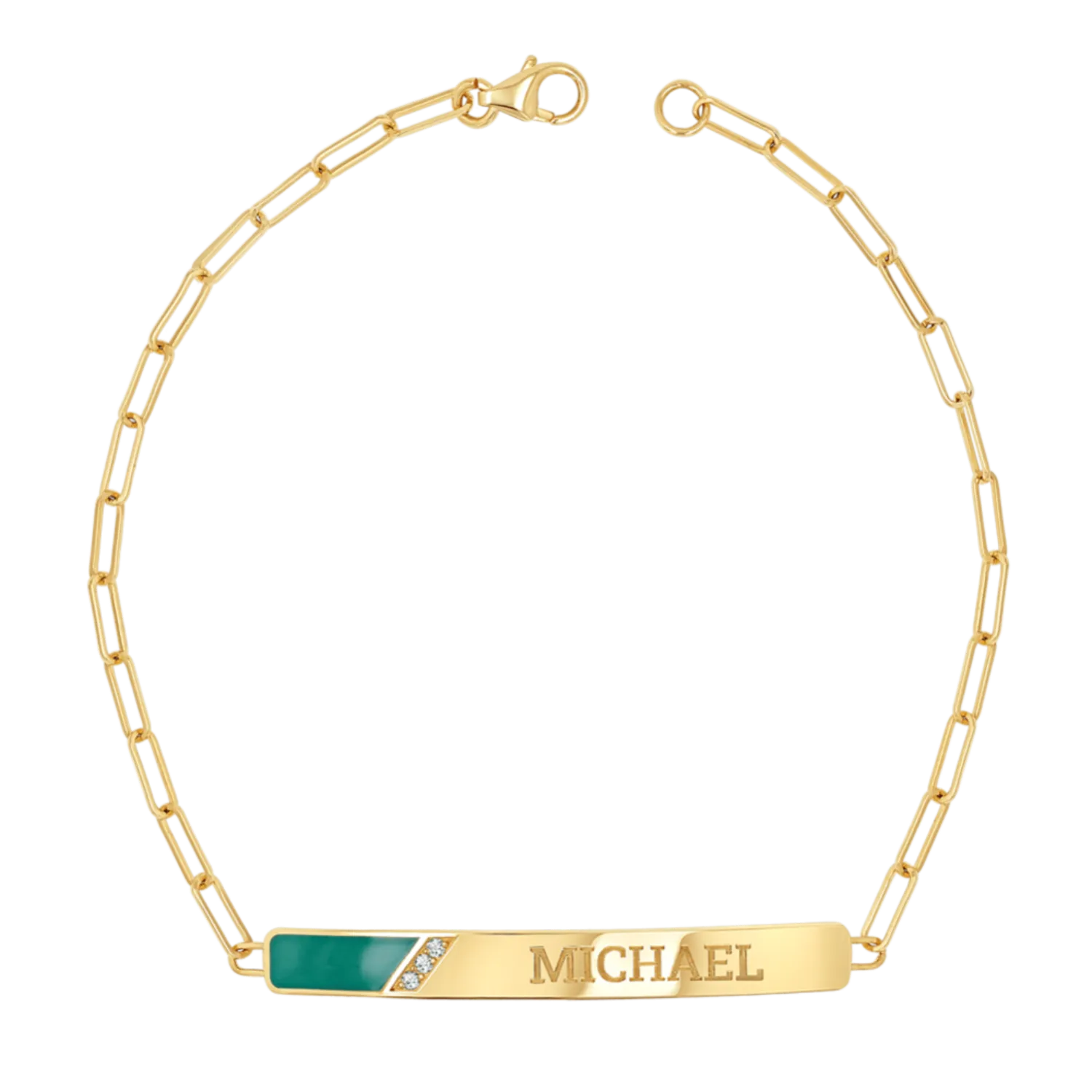 Slash Engravable Bracelet with Diamond Accents