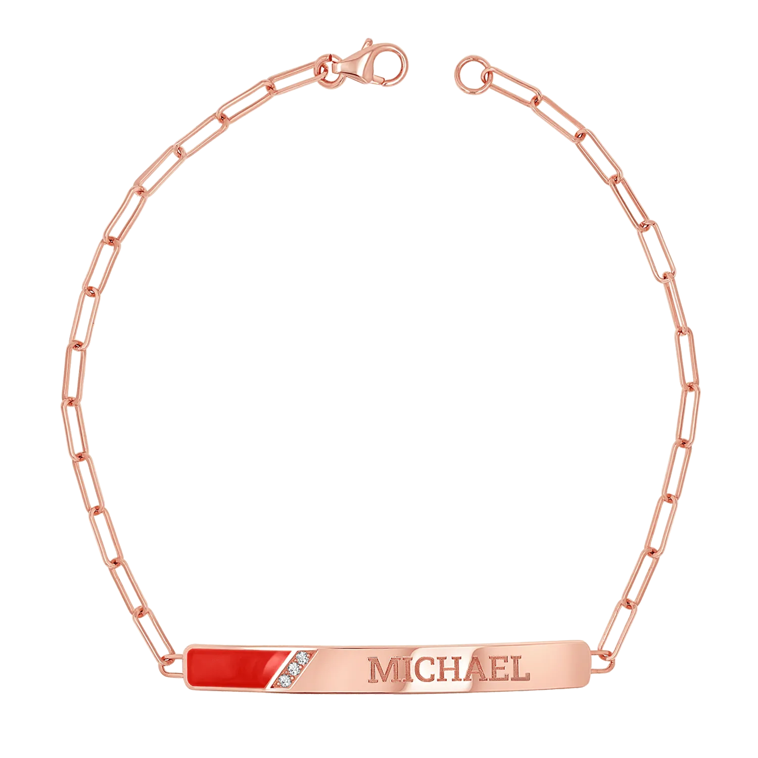 Slash Engravable Bracelet with Diamond Accents
