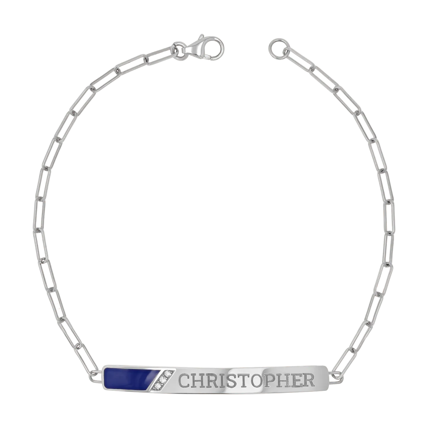 Slash Engravable Bracelet with Diamond Accents