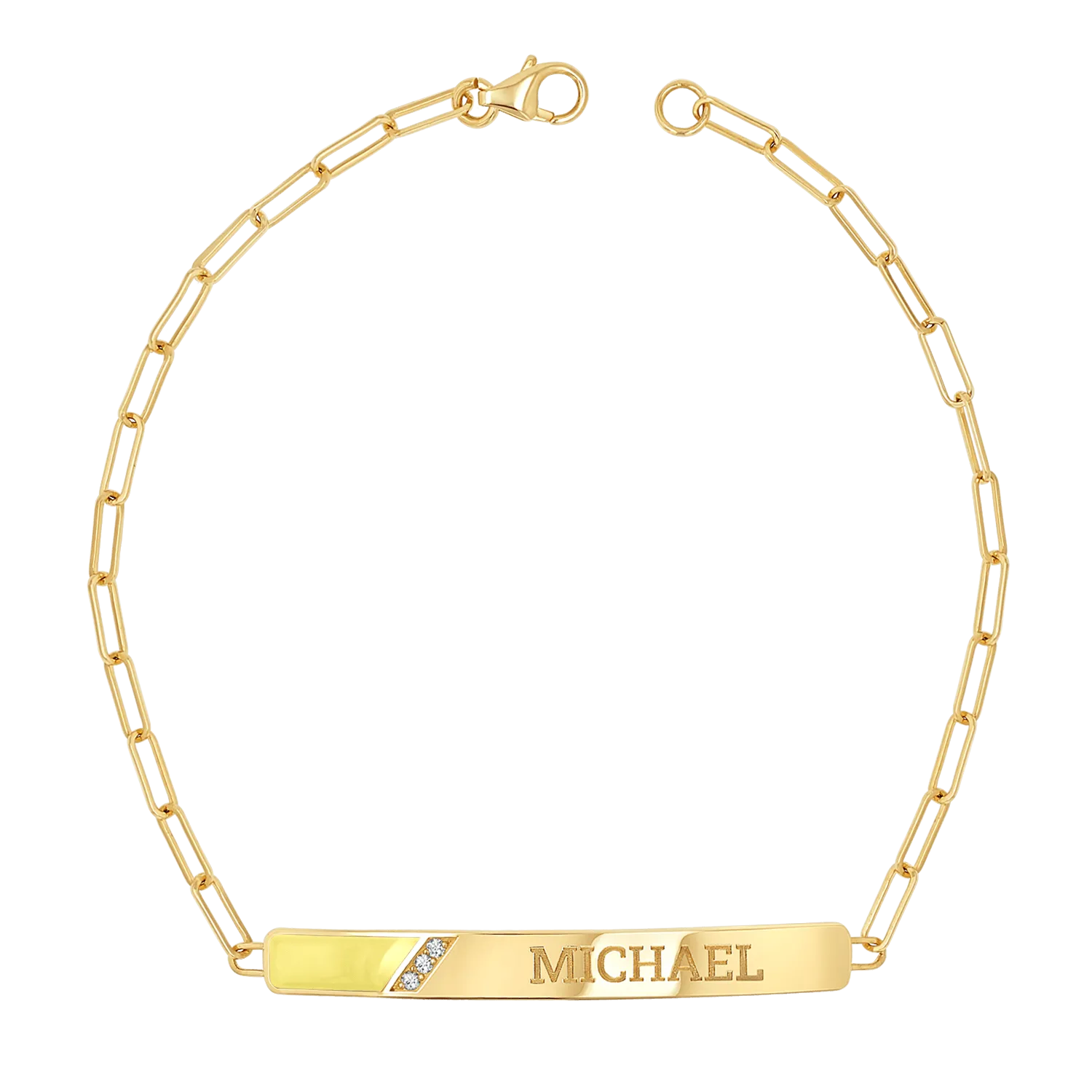 Slash Engravable Bracelet with Diamond Accents