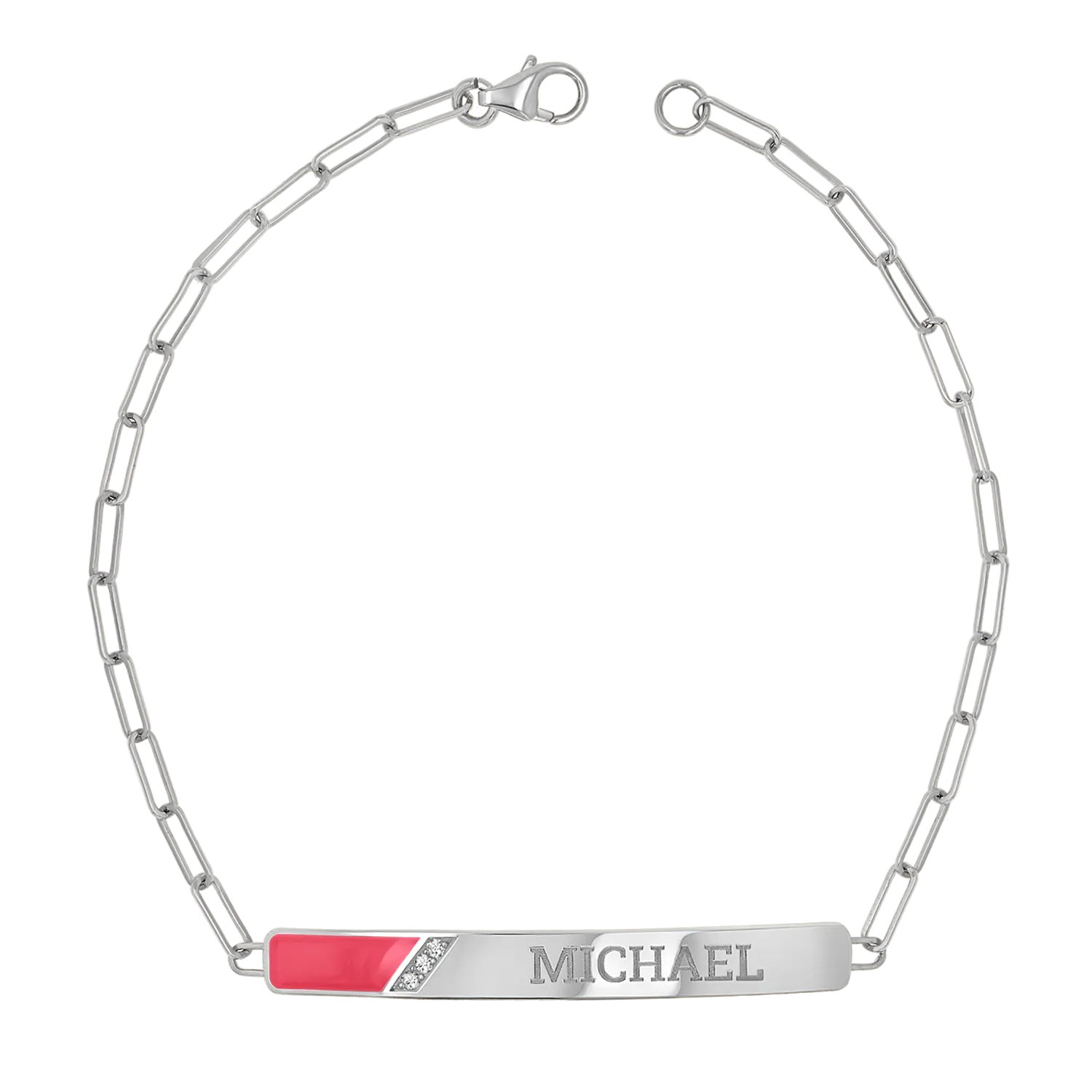 Slash Engravable Bracelet with Diamond Accents