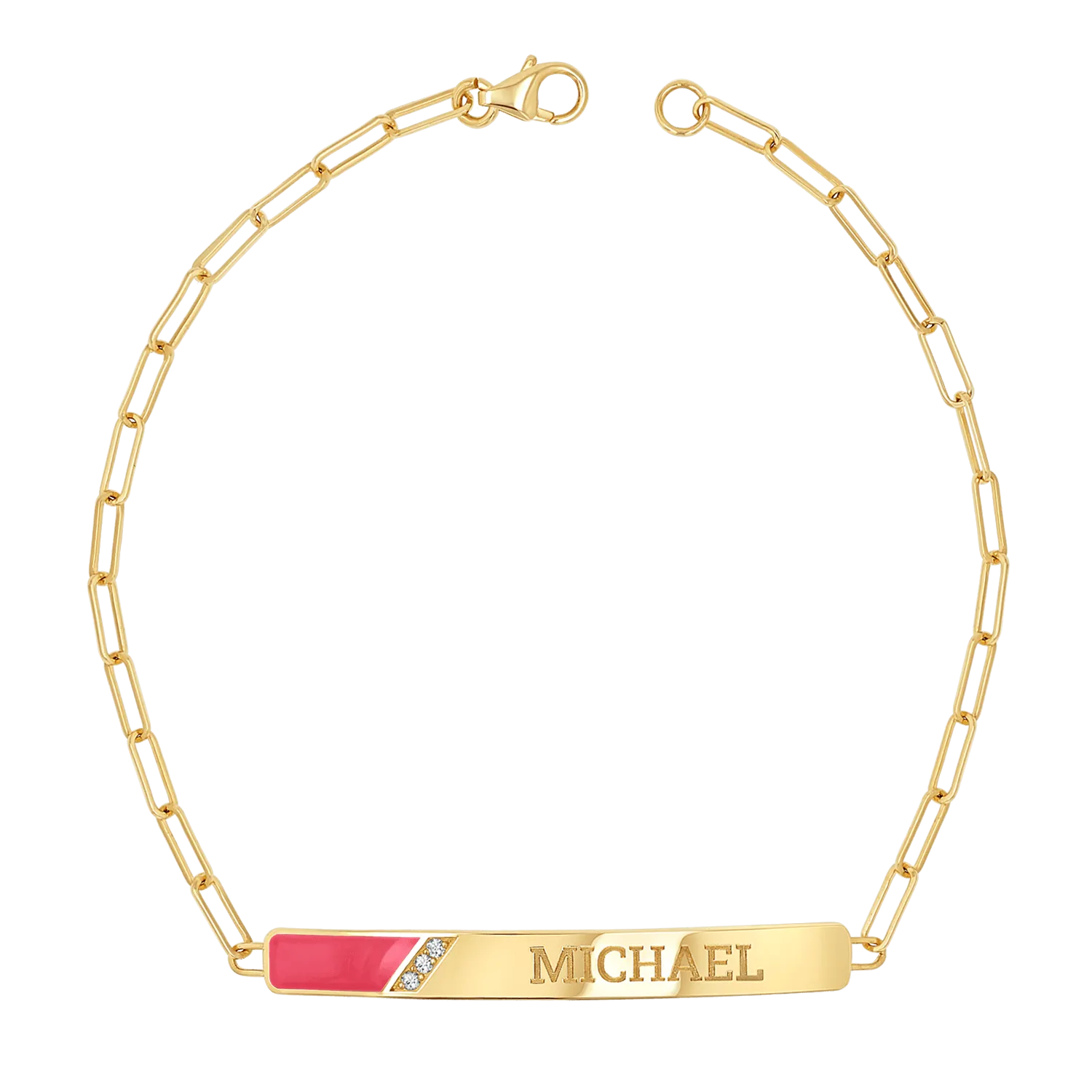 Slash Engravable Bracelet with Diamond Accents