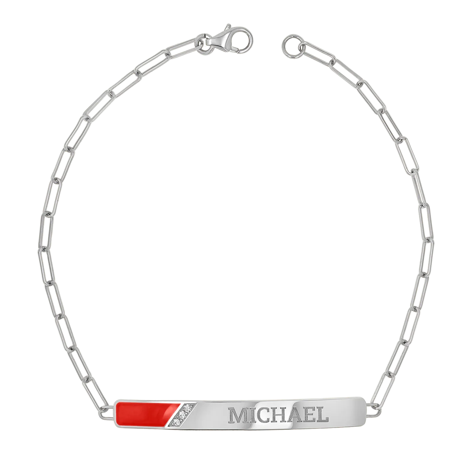 Slash Engravable Bracelet with Diamond Accents