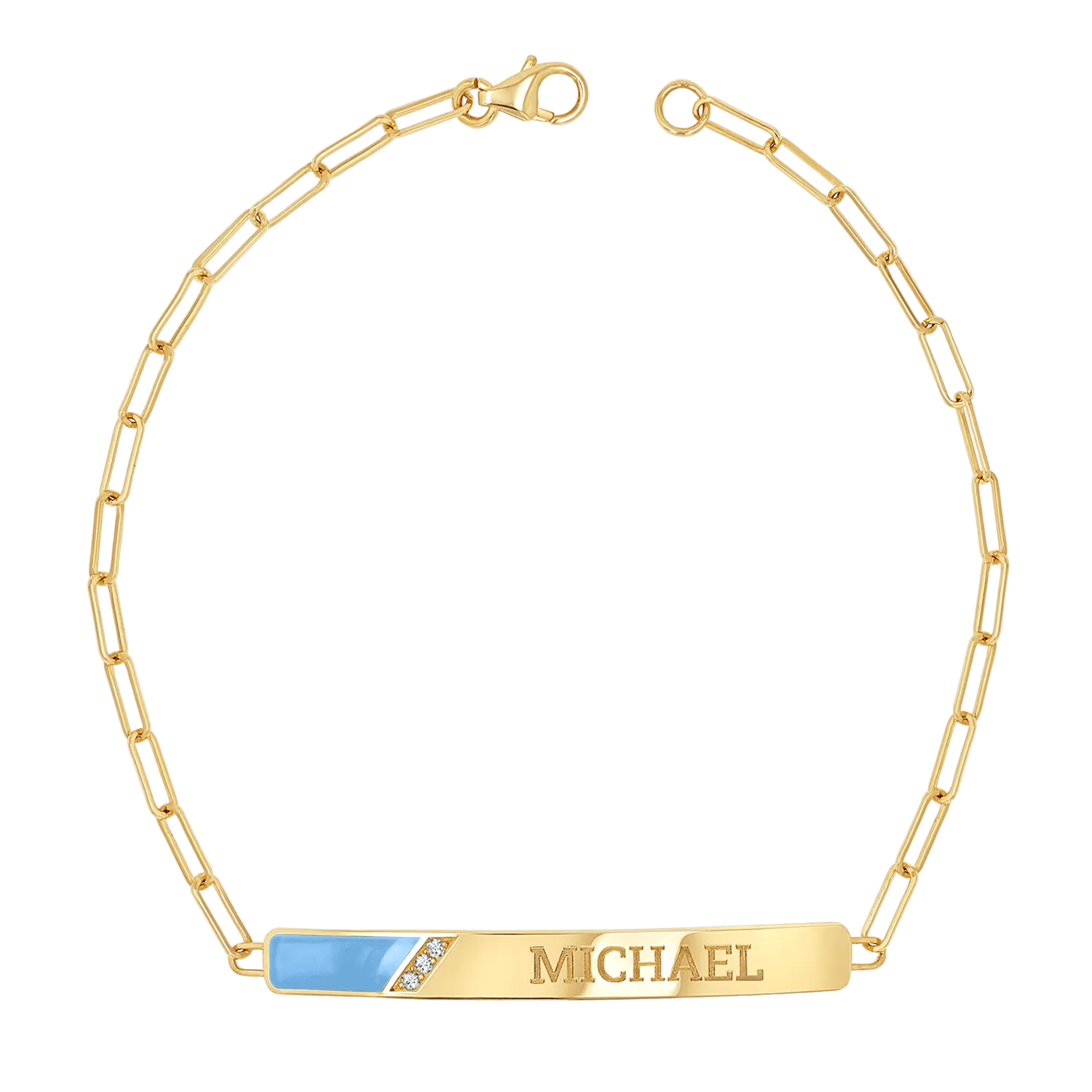 Slash Engravable Bracelet with Diamond Accents