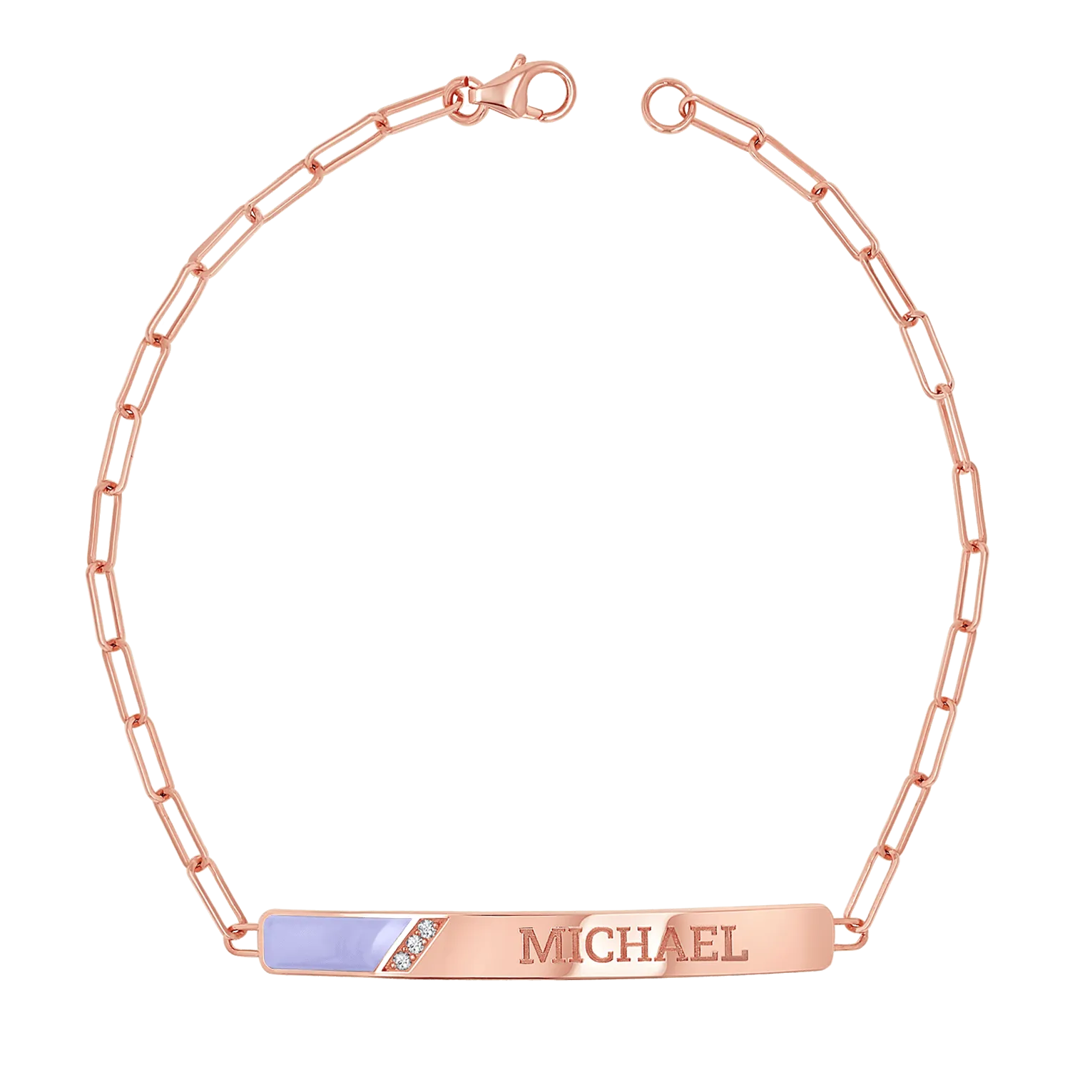Slash Engravable Bracelet with Diamond Accents