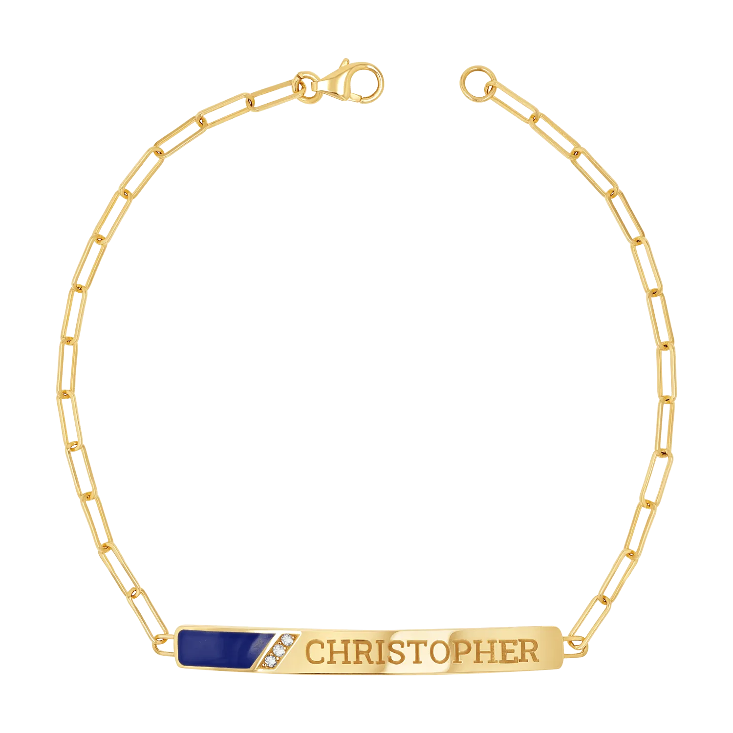 Slash Engravable Bracelet with Diamond Accents