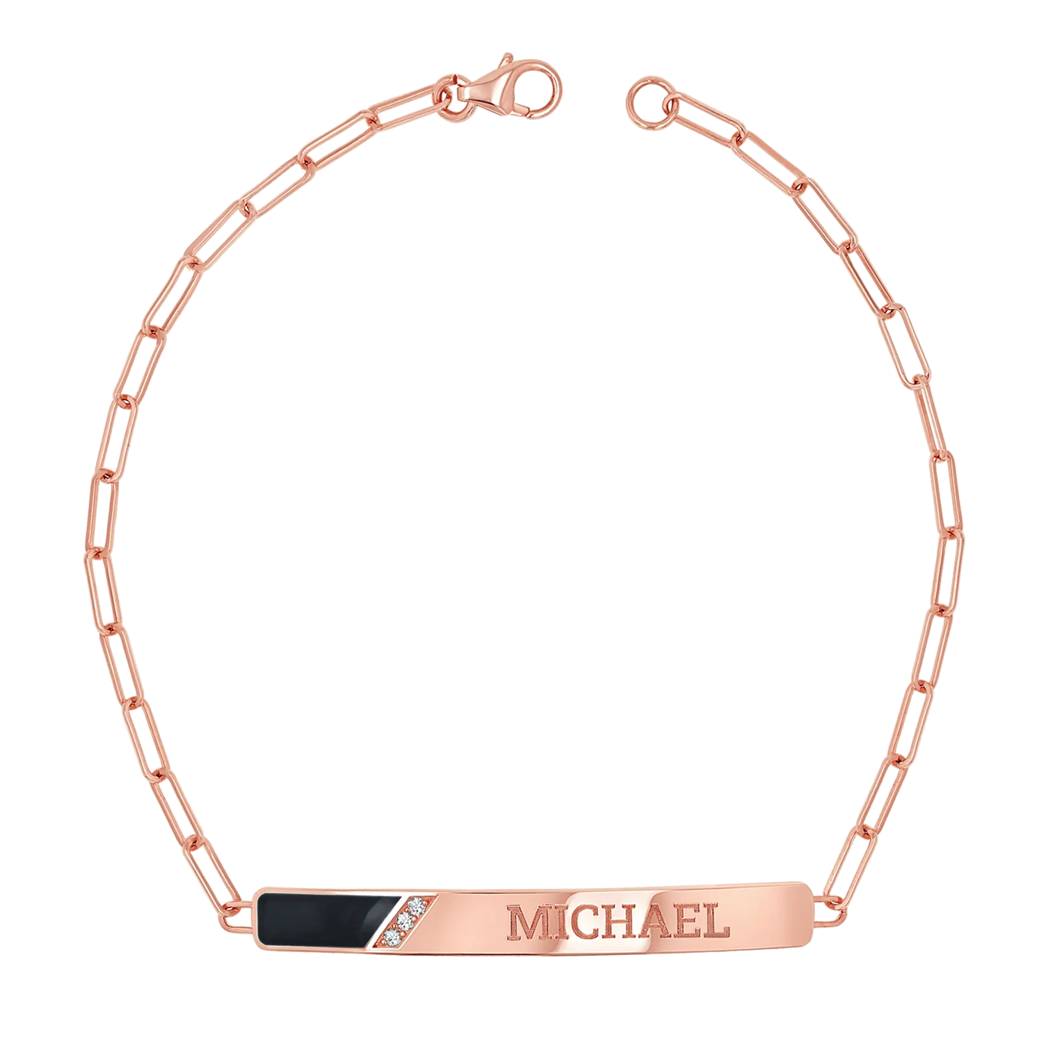 Slash Engravable Bracelet with Diamond Accents