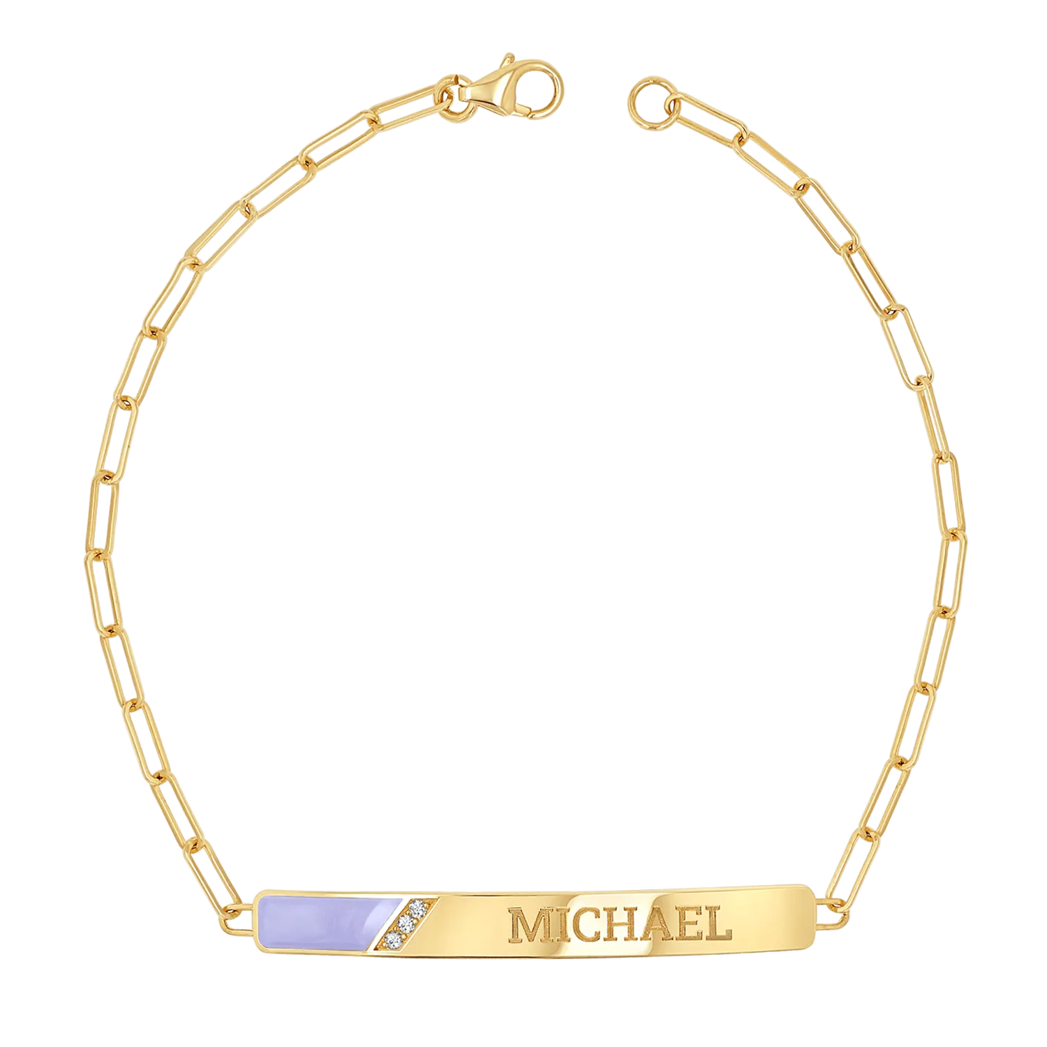 Slash Engravable Bracelet with Diamond Accents