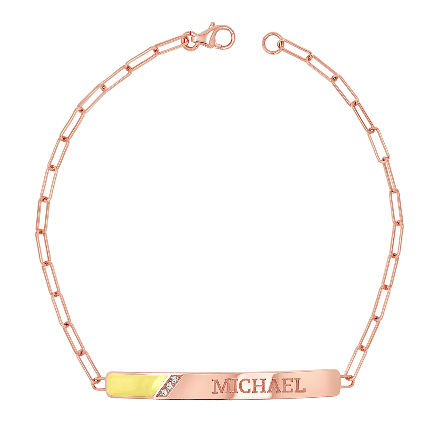 Slash Engravable Bracelet with Diamond Accents