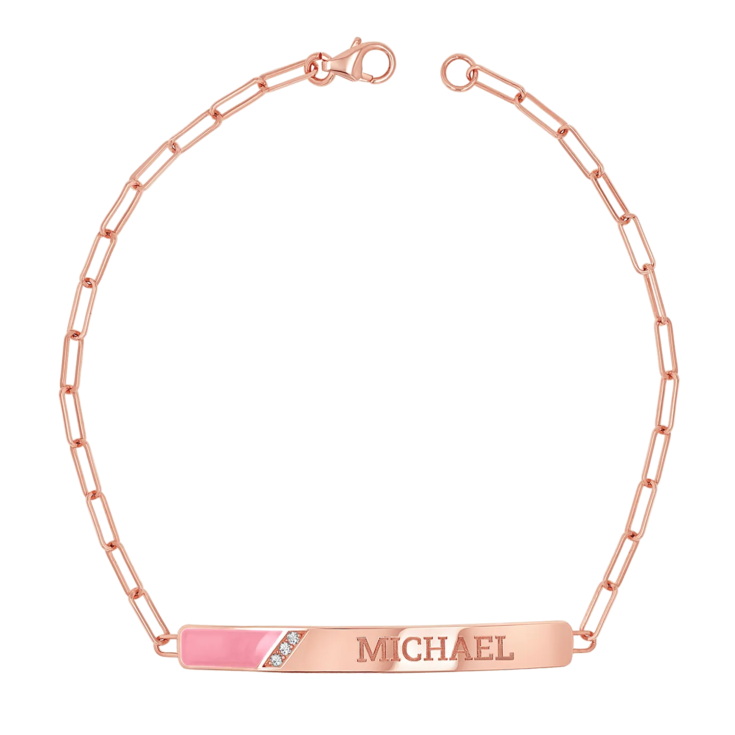 Slash Engravable Bracelet with Diamond Accents