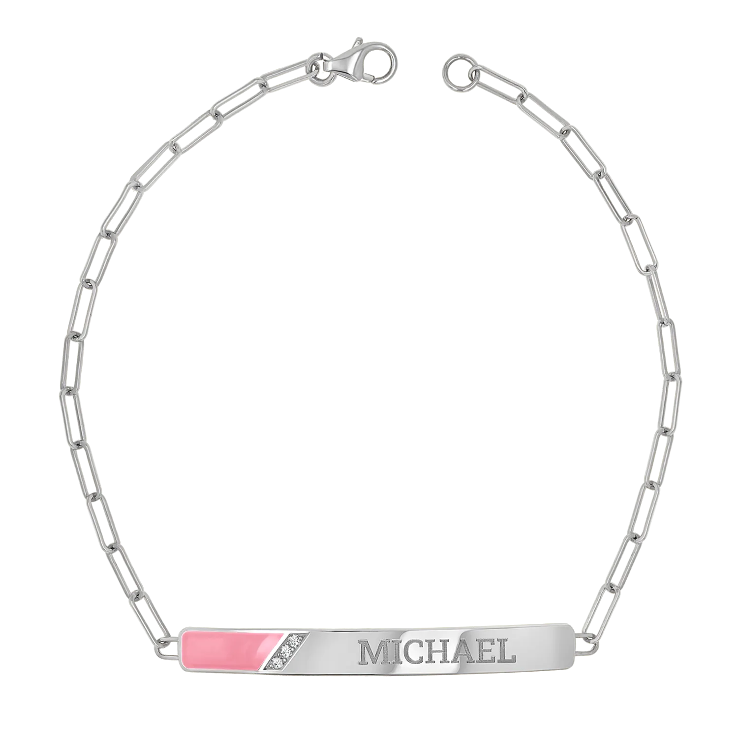 Slash Engravable Bracelet with Diamond Accents