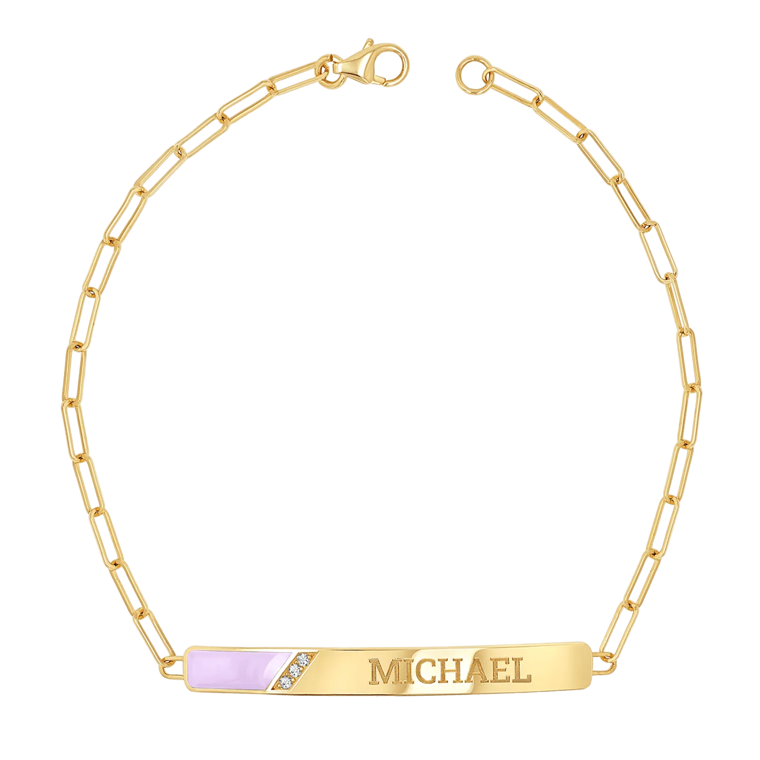 Slash Engravable Bracelet with Diamond Accents