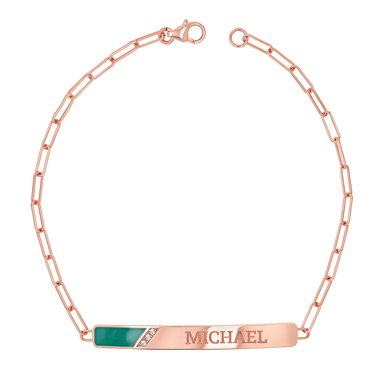 Slash Engravable Bracelet with Diamond Accents