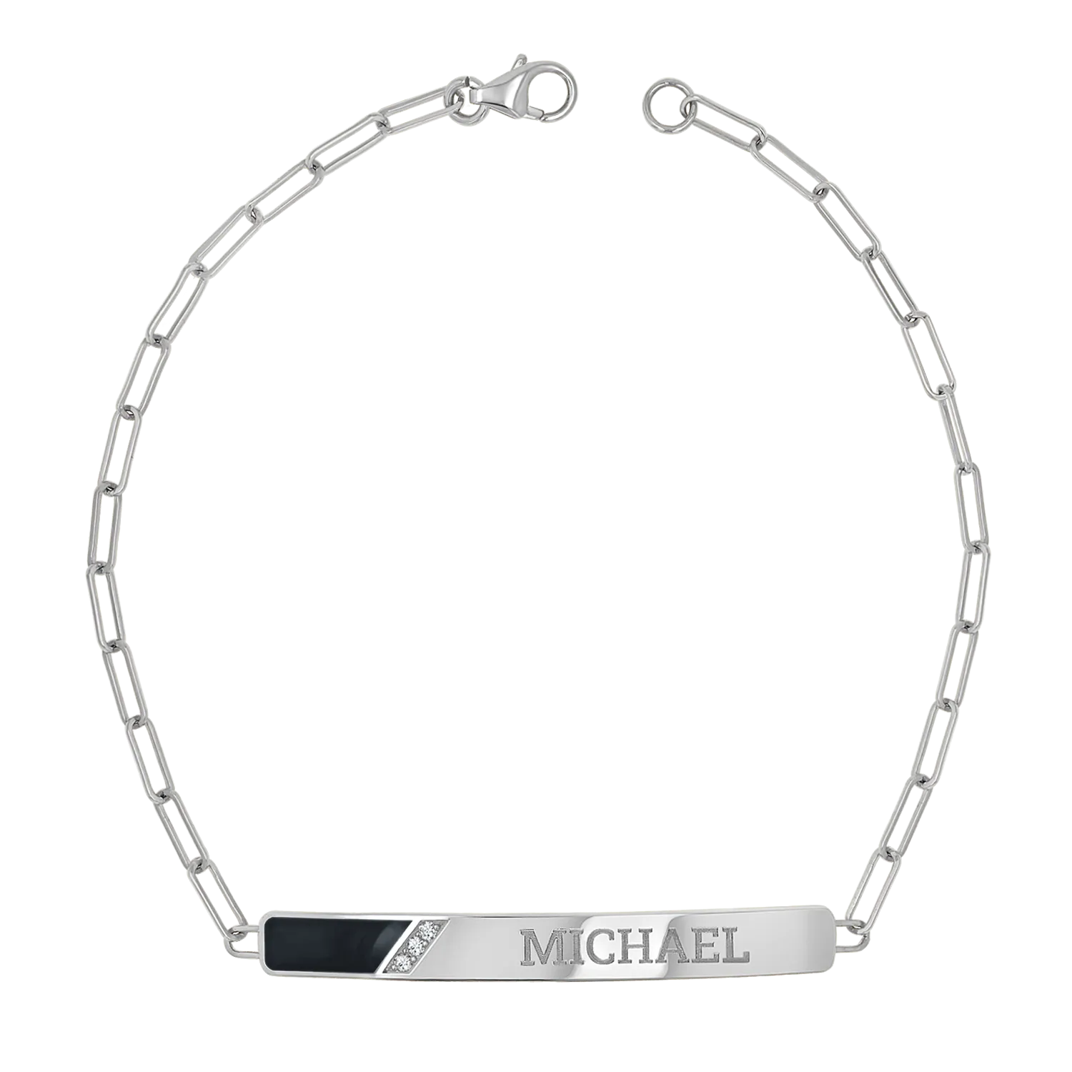 Slash Engravable Bracelet with Diamond Accents
