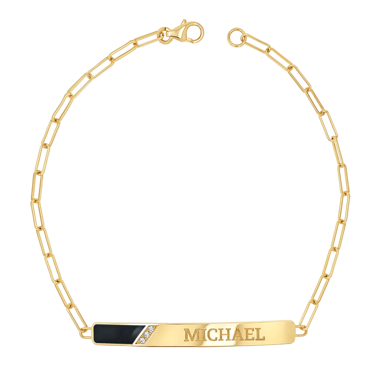 Slash Engravable Bracelet with Diamond Accents