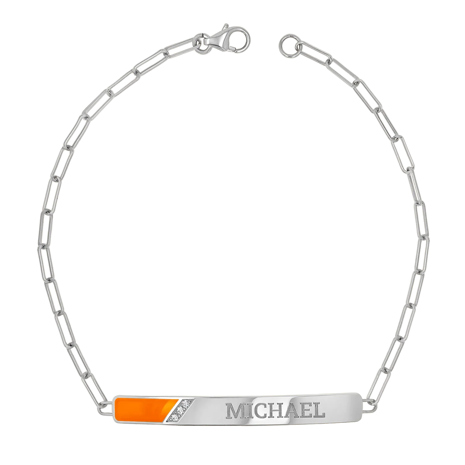 Slash Engravable Bracelet with Diamond Accents