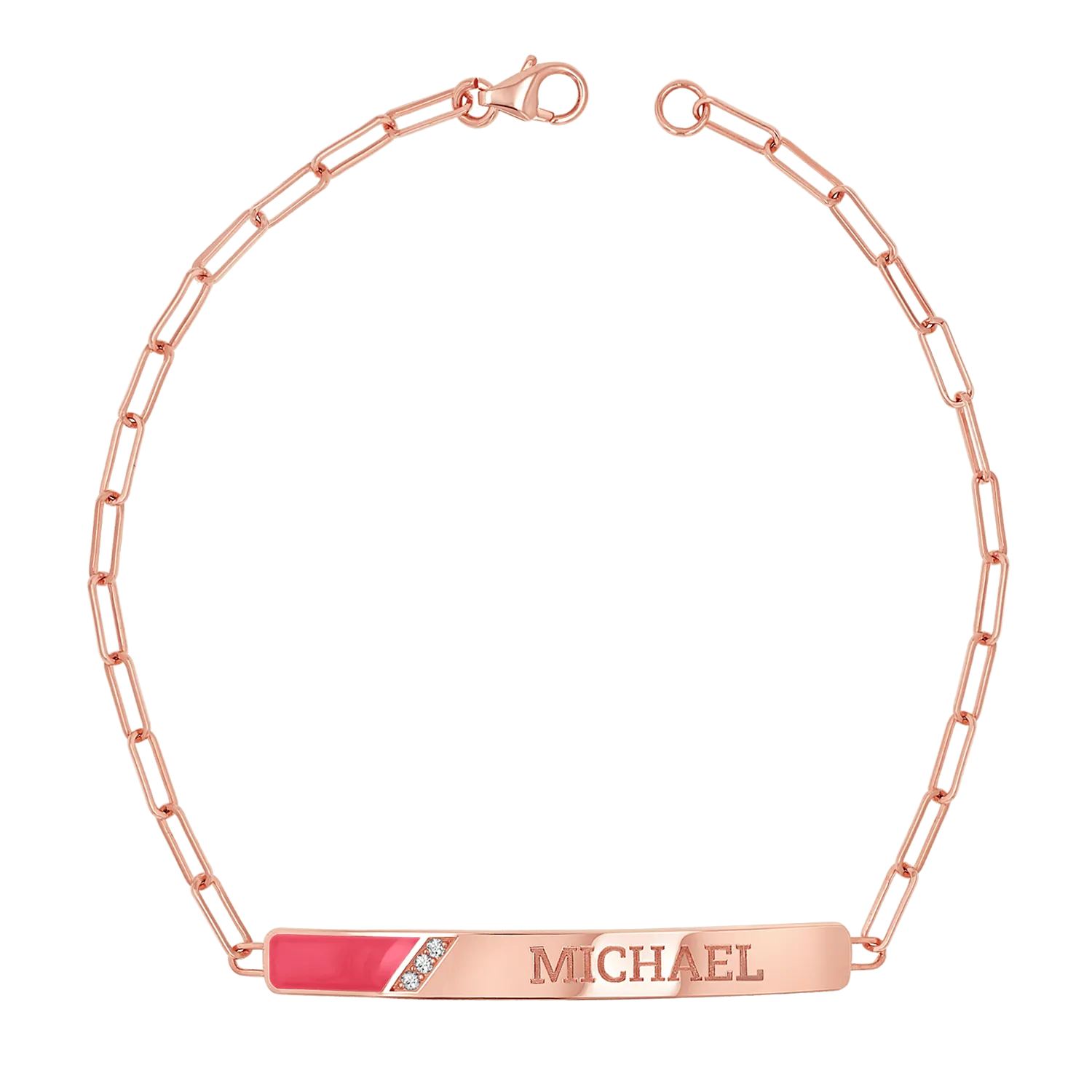 Slash Engravable Bracelet with Diamond Accents