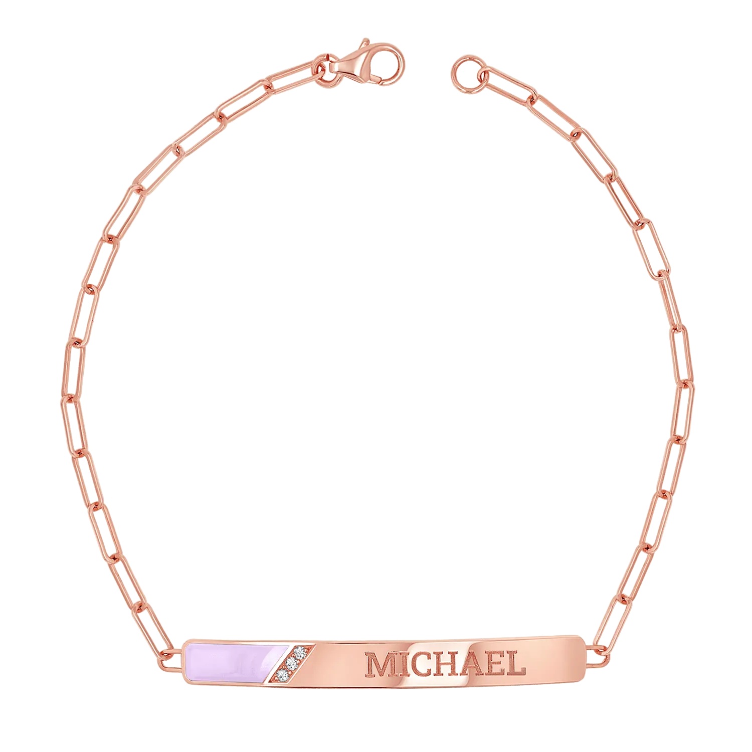 Slash Engravable Bracelet with Diamond Accents