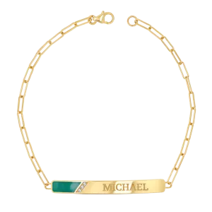 Slash Engravable Bracelet with Diamond Accents