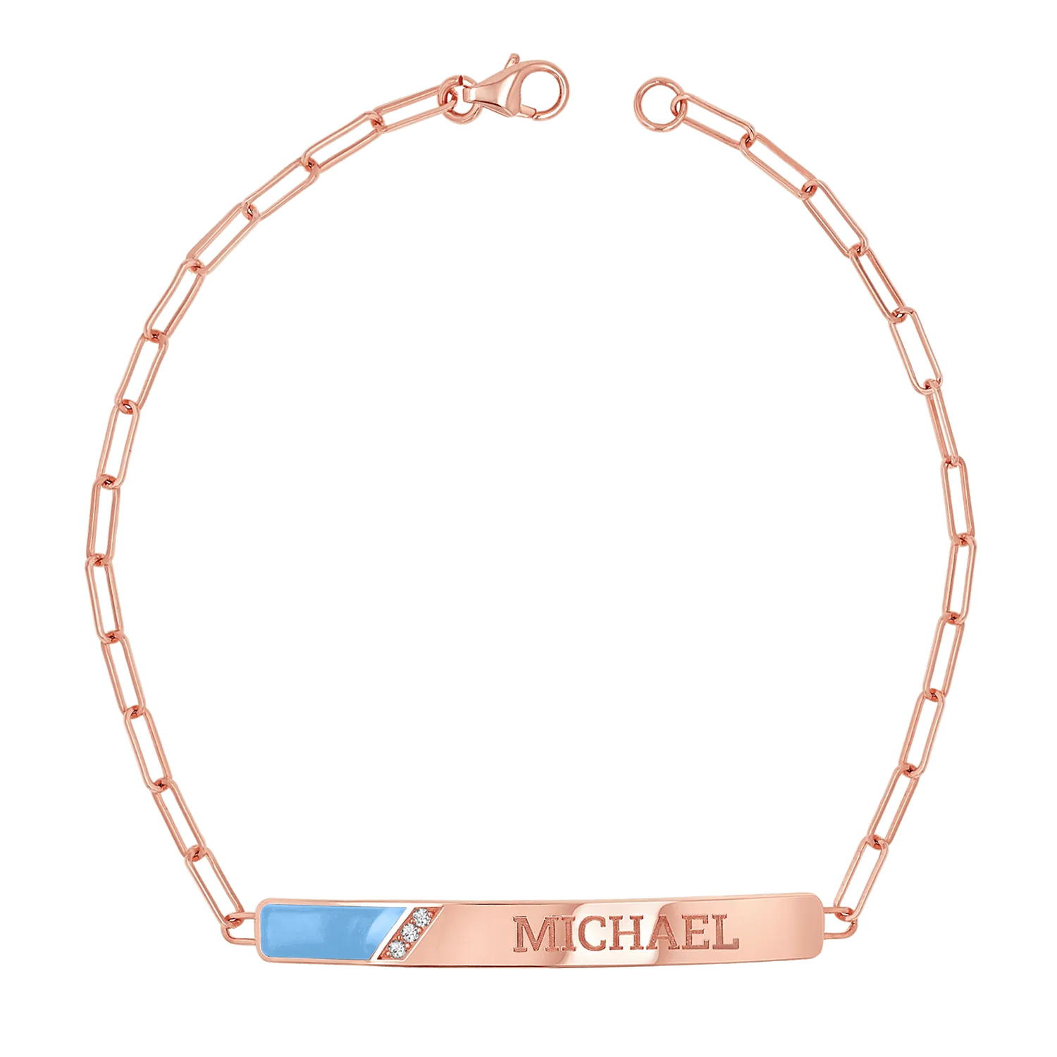 Slash Engravable Bracelet with Diamond Accents