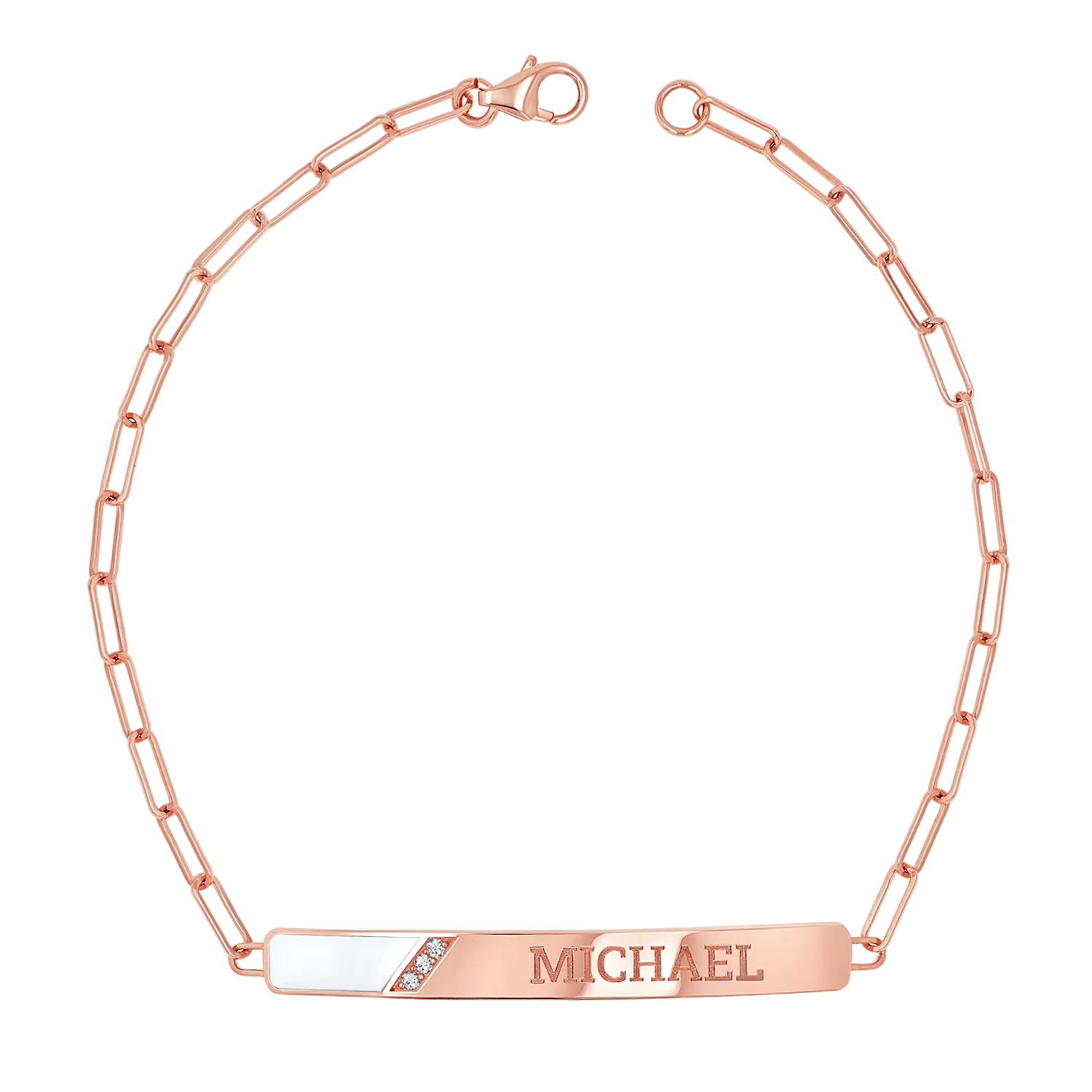 Slash Engravable Bracelet with Diamond Accents