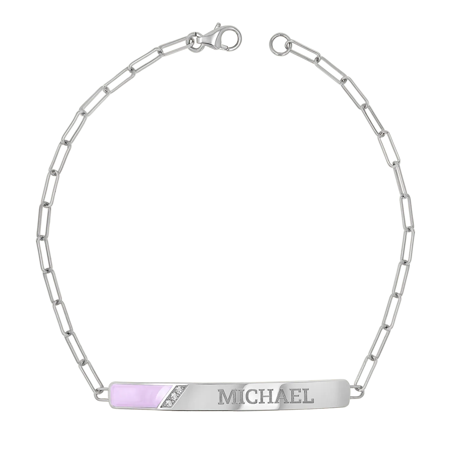 Slash Engravable Bracelet with Diamond Accents