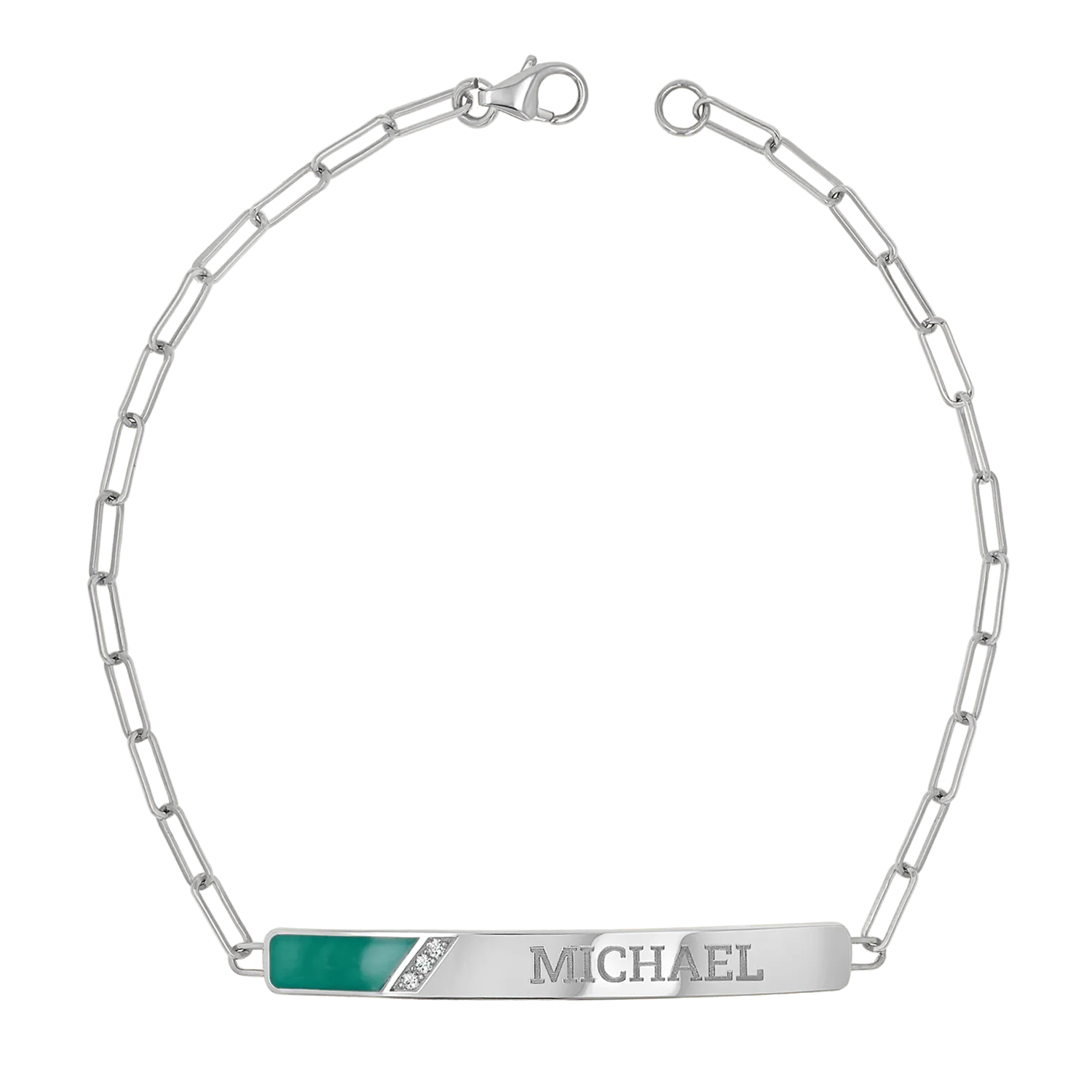 Slash Engravable Bracelet with Diamond Accents
