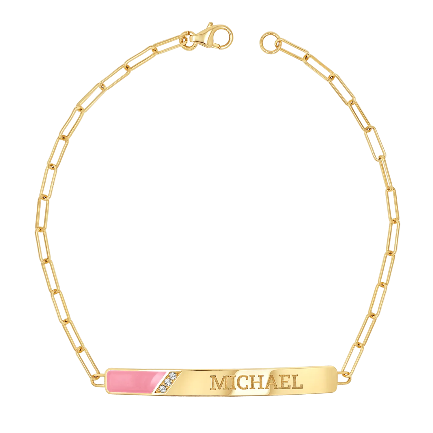 Slash Engravable Bracelet with Diamond Accents