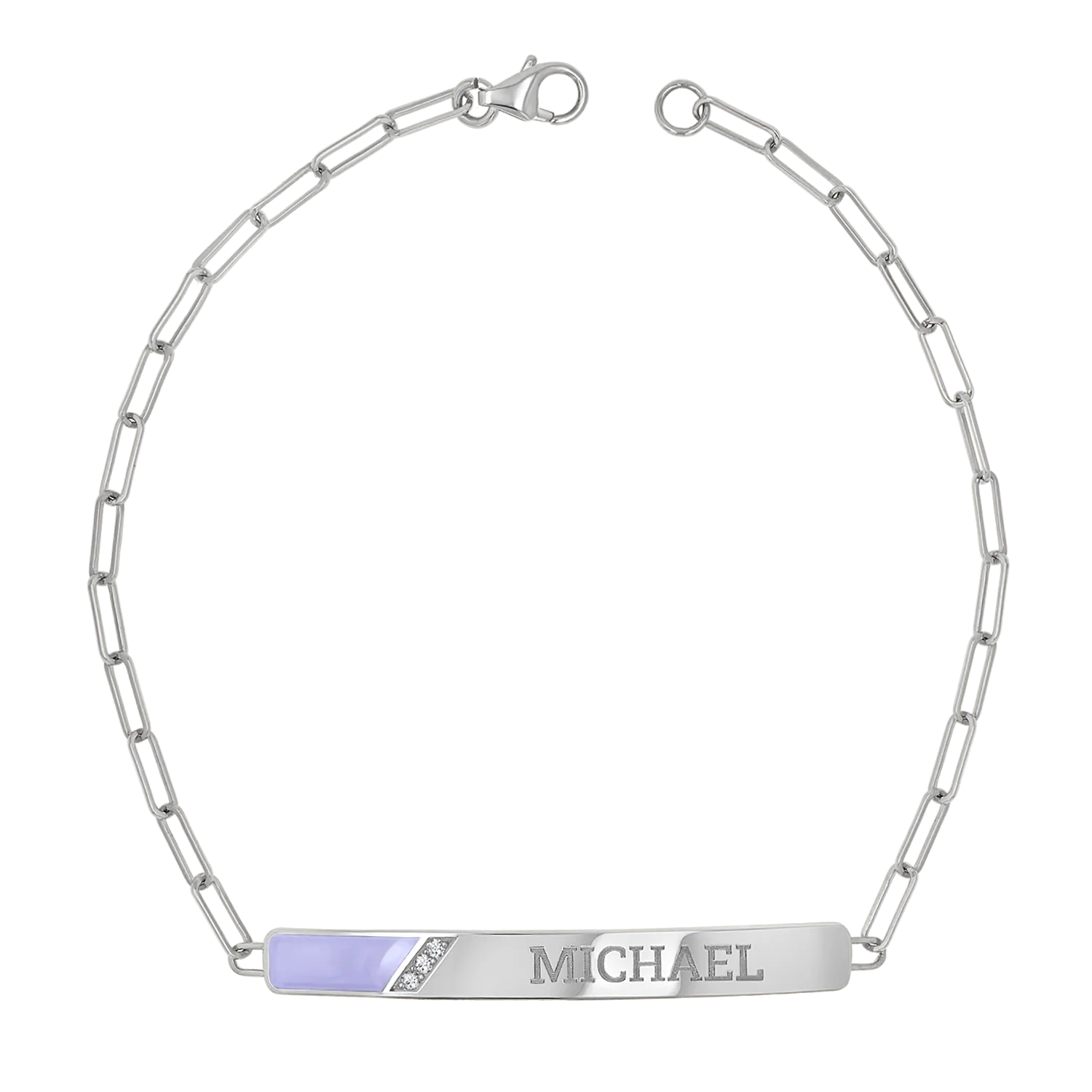 Slash Engravable Bracelet with Diamond Accents