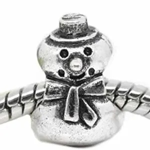 Snowman Spacer Beads for Snake Chain Charm Bracelet