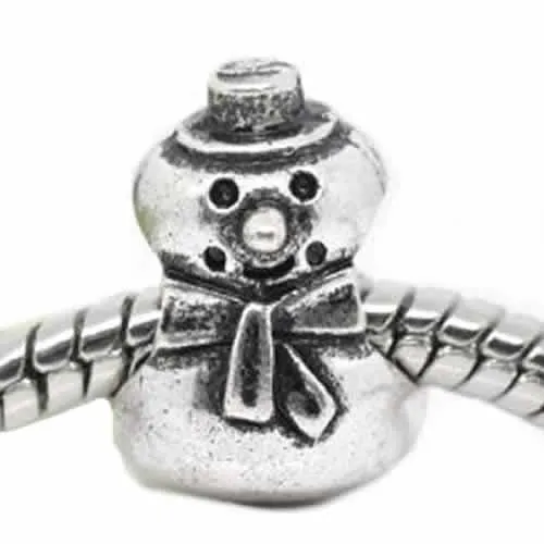 Snowman Spacer Beads for Snake Chain Charm Bracelet