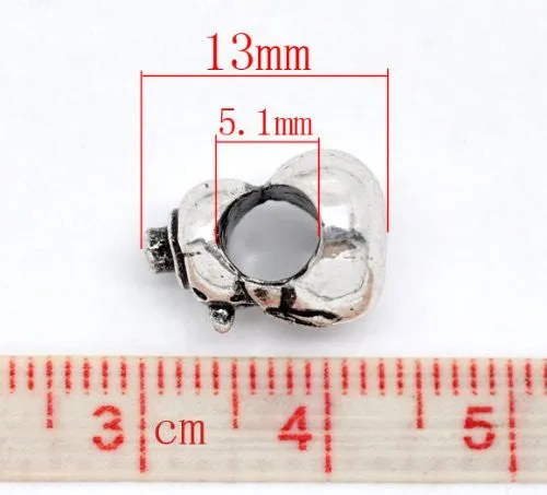 Snowman Spacer Beads for Snake Chain Charm Bracelet