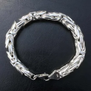 Solid Silver Men's Heavy Bracelet Bali Link Chain 10mm 110GR