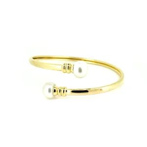 Spiral Pearl Cuff Gold