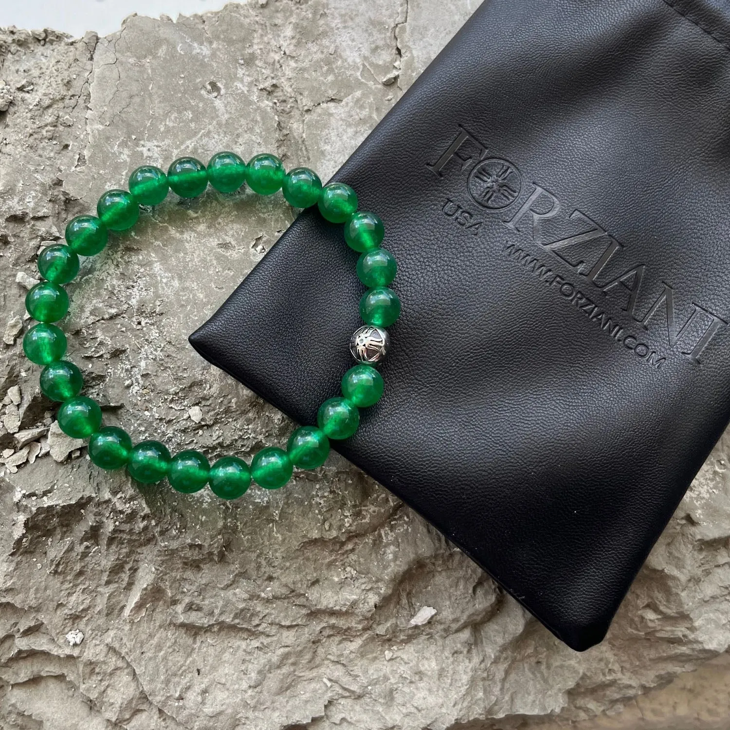 Spiritual Beads Bracelet Green Jade, 8mm