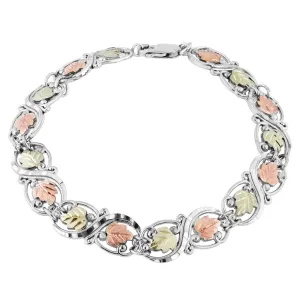Splendid Foliage - Sterling Silver Black Hills Gold Bracelet