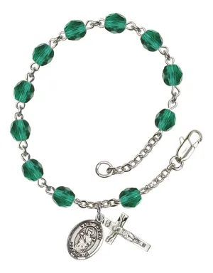 St. Aedan of Ferns Custom Birthstone Rosary Bracelet