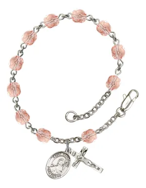 St. Benjamin Custom Birthstone Rosary Bracelet