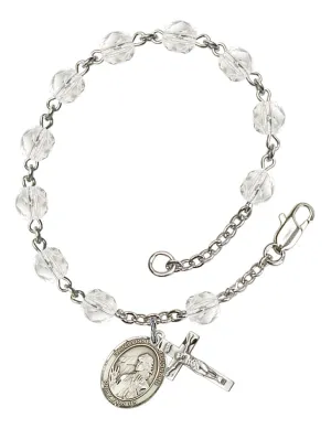 St. Finnian of Clonard Custom Birthstone Rosary Bracelet